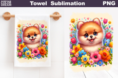 German Shepherd Floral Towel | Dog Kitchen Towel Product Image 1