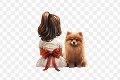 Christmas Dog And Little Girl Clipart Product Image 3