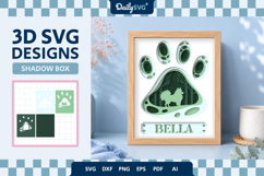 Dog Shadow Box Paw Pomeranian 3D SVG Product Image 2