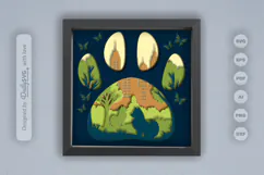 Pomeranian Dog Sitting at the Park Layered Papercut Product Image 1