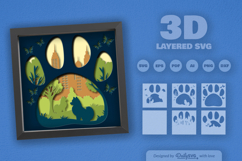 Pomeranian Dog Sitting at the Park Layered Papercut Product Image 2