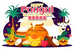 12 Happy Pongal Celebration Illustration Product Image 1