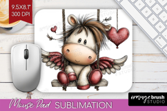 Pony Valentine Mouse Pad Sublimation Whimsical Animal Product Image 1