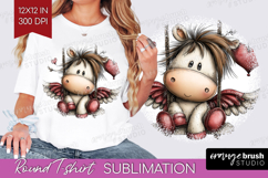 Pony Valentine Round Tshirt Background Whimsical Animal PNG Product Image 1
