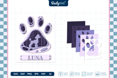 Dog Shadow Box Paw Poodle 3D SVG Product Image 3
