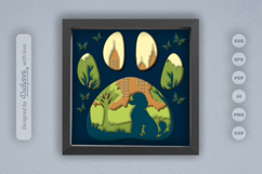 Poodle Dog Sitting at the Park Layered Papercut Product Image 1