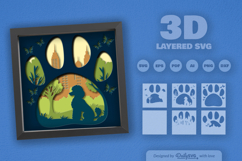 Poodle Dog Sitting at the Park Layered Papercut Product Image 2
