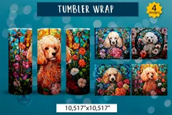 Poodle tumbler wrap  Flower dog tumbler