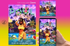 Pool Night Event Flyer, Summer Music Flyer, Summer Invite Product Image 1