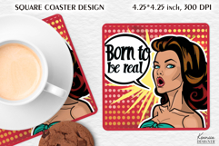 Sarcastic Quotes| Vintage Pop Art Square Coaster|Comic Book Product Image 1