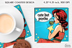 Sarcastic Quotes| Vintage Pop Art Square Coaster|Comic Book Product Image 1