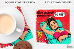 Sarcastic Quotes| Vintage Pop Art Square Coaster|Comic Book Product Image 1