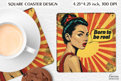 Sarcastic Quotes| Vintage Pop Art Square Coaster|Comic Book Product Image 1