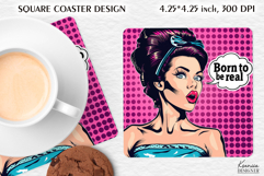 Sarcastic Quotes| Vintage Pop Art Square Coaster|Comic Book Product Image 1