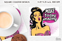 Sarcastic Quotes| Vintage Pop Art Square Coaster|Comic Book Product Image 1
