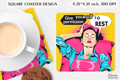 Sarcastic Quotes| Vintage Pop Art Square Coaster|Comic Book Product Image 1