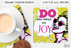 Sarcastic Quotes| Vintage Pop Art Square Coaster|Comic Book Product Image 1