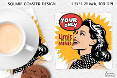 Sarcastic Quotes| Vintage Pop Art Square Coaster|Comic Book Product Image 1