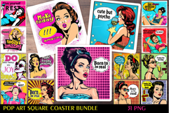 Sarcastic Quotes| Vintage Pop Art Square Coaster Bundle Product Image 1
