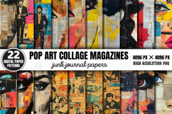 Pop Art Collage Magazines Journal Paper Bundle PNG Product Image 1