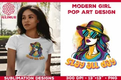 Pop Art Girl T-Shirt Design. Modern Pop Art Girl Sublimation Product Image 4