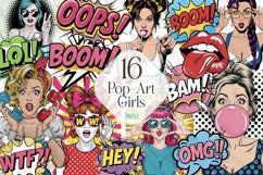 Pop-Art Girls Sublimation Clipart Product Image 1
