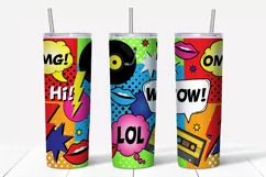 pop art skinny tumbler wrap