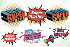 Pop-art Teacher Sublimation Clipart Product Image 4