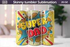 Super Dad Pop Art Tumbler Wrap | Comic Style Tumbler Product Image 1