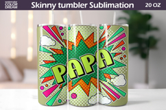 Papa Pop Art Tumbler Wrap | Comic Style Design Product Image 1