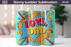 Love You Dad Pop Art Tumbler Wrap | Comic Product Image 1