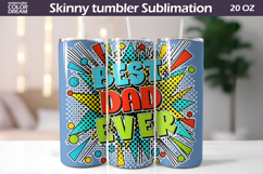Best Dad Ever Pop Art Tumbler Wrap | Comic Product Image 1