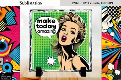 Vintage Pop Art Woman|Funny Quotes Slate Design Product Image 3