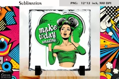 Vintage Pop Art Woman|Funny Quotes Slate Design Product Image 5