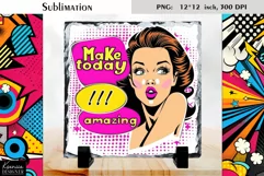Vintage Pop Art Woman|Funny Quotes Slate Design Product Image 5