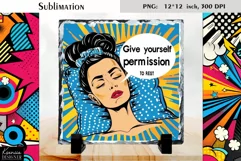 Vintage Pop Art Woman|Funny Quotes Slate Design Product Image 5