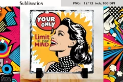 Vintage Pop Art Woman|Funny Quotes Slate Design Product Image 5