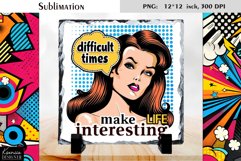 Vintage Pop Art Woman|Funny Quotes Slate Design Product Image 1