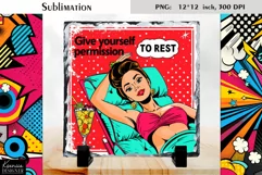 Vintage Pop Art Woman|Funny Quotes Slate Design Product Image 4