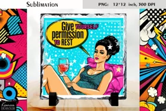 Vintage Pop Art Woman|Funny Quotes Slate Design Product Image 2