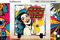 Vintage Pop Art Woman|Funny Quotes Slate Design Product Image 5