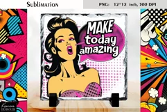 Vintage Pop Art Woman|Funny Quotes Slate Design Product Image 3