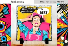 Vintage Pop Art Woman|Funny Quotes Slate Design Product Image 4