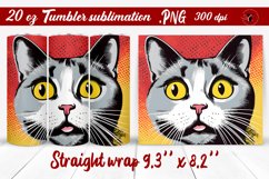Pop art style tumbler | Cat tumbler sublimation Product Image 1