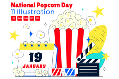 11 National Popcorn Day Illustration Product Image 1