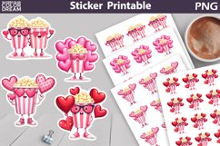 Popcorn Heart Sticker | Valentine Characters Sticker Product Image 1