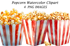 Popcorn Watercolor Clipart Product Image 1