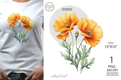 Yellow poppies png sublimation| Provence |flora wildflowers Product Image 1