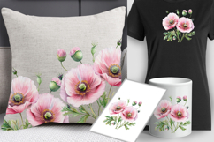 Pink poppies png sublimation| Provence |flora wildflowers Product Image 2