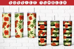 Floral tumbler design | Poppies sublimation Product Image 1